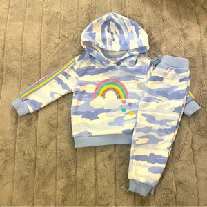 18 Months Kids Headquarters Blue Camouflage Sweatsuit, Fleece Lined, Hooded